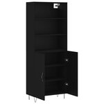 vidaXL Buffet haut Noir 69 5x34x180 cm Bois d'ingénierie