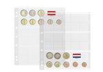 Paquet de 5 feuilles leuchtturm numis pour monnaies de 1 cent à 2 euro (338425)