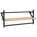 vidaXL Étagères murales avec barres 2 Pièces chêne sonoma 65x25x30 cm