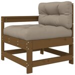 vidaXL Chaise de jardin avec coussins marron miel bois de pin massif