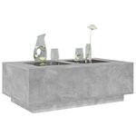 vidaXL Table basse avec LED infini gris béton 116x69x40 cm