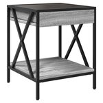 vidaXL Table de chevet avec LED infini sonoma gris 40x40x49 cm