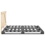vidaXL Cadre de lit et tête de lit gris 200x200 cm bois de pin massif