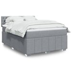 vidaXL Sommier à lattes de lit avec matelas Gris clair 160x200cm Tissu