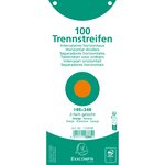 Paquet 100 Fiches Intercalaires Horizontales Unies Perforées - 105x240mm - Orange - X 12 - Exacompta