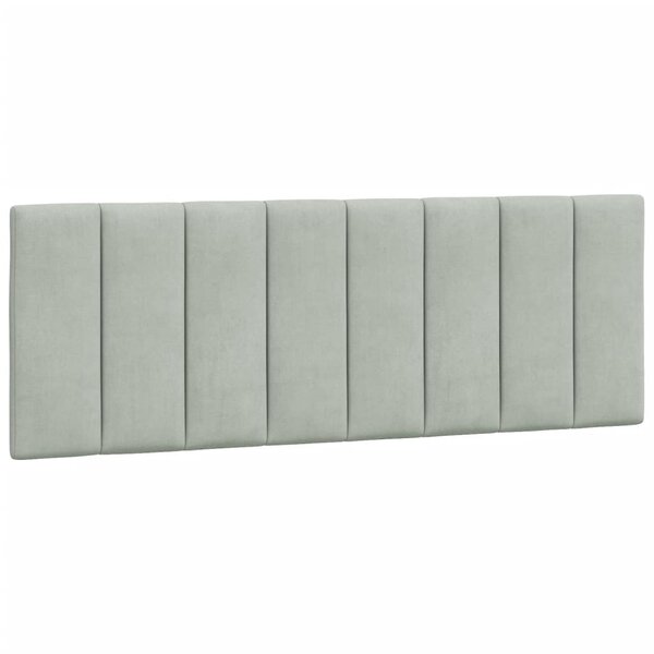 vidaXL Coussin de tête de lit gris clair 120 cm velours