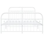 vidaXL Cadre de lit métal avec tête de lit/pied de lit blanc 137x190cm