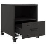 vidaXL Tables de chevet 2 Pièces noir 36x39x43 5 cm acier