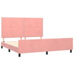 vidaXL Cadre de lit avec tête de lit Rose 180x200 cm Velours