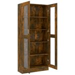 vidaXL Armoire à vitrine Chêne fumé 82 5x30 5x185 5 cm Bois ingénierie