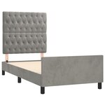 vidaXL Cadre de lit avec tête de lit Gris clair 100x200 cm Velours