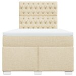 vidaXL Sommier à lattes de lit avec matelas crème 120x190 cm tissu