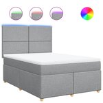 vidaXL Sommier à lattes de lit avec matelas Gris clair 160x200cm Tissu