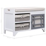 vidaXL Banc d'entrée Blanc 70 x 33 5 x 45 cm Bois de Paulownia
