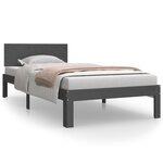 vidaXL Cadre de lit Gris Bois de pin massif 90x200 cm