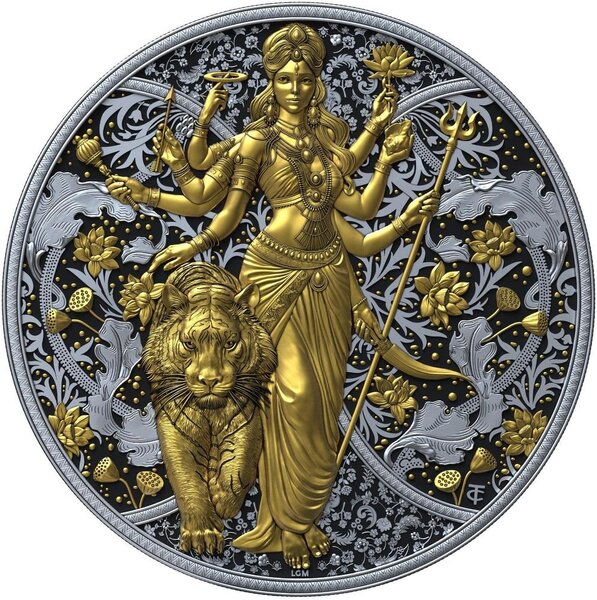 Pièce de monnaie en Argent 2000 Francs g 31.1 (1 oz) Millésime 2025 Hindu Religion DURGA