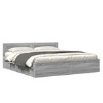vidaXL Cadre de lit avec tête de lit sonoma gris 180x200 cm