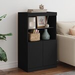 vidaXL Buffet avec lumières LED noir 60 5x37x100 cm