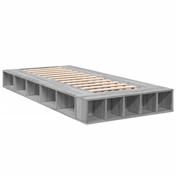 vidaXL Cadre de lit sonoma gris 100x200 cm bois d'ingénierie
