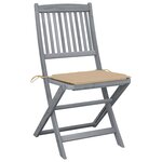 vidaXL Chaises pliables d'extérieur 6 Pièces avec coussins Bois d'acacia