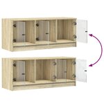 vidaXL Meuble TV avec portes en verre chêne sonoma 102x37x42 cm