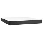 vidaXL Sommier à lattes de lit avec matelas Noir 180x200 cm Similicuir