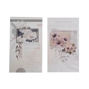 Carte De Voeux - Sincères Condoléances - Fleurs Visuel Aléatoire*