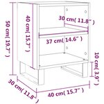 vidaXL Table de chevet blanc 40x30x50 cm bois d’ingénierie