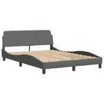 vidaXL Cadre de lit sans matelas gris foncé 140x200 cm tissu