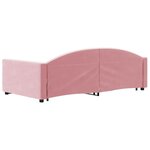 vidaXL Lit de jour avec gigogne et tiroirs sans matelas rose 90x200 cm