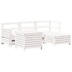 vidaXL Salon de jardin 5 Pièces blanc bois massif de pin