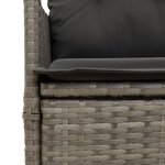 vidaXL Chaises inclinables de jardin lot de 2 et coussins gris rotin