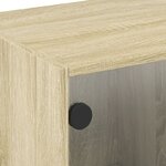 vidaXL Meuble TV avec portes en verre chêne sonoma 68x37x42 cm