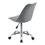 Fauteuil chaise siège de bureau rembourré 5 roulettes rotatif à 360° et réglable en hauteur métal gris clair 03_0004995