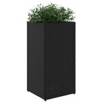 vidaXL Jardinières 2 Pièces noir 30x30x60 cm résine tressée
