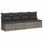 vidaXL Salon de jardin avec coussins 10 Pièces gris résine tressée