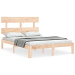vidaXL Cadre de lit avec tête de lit 140x200 cm bois massif