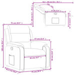 vidaXL Fauteuil inclinable Crème Velours