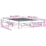 vidaXL Cadre de lit sans matelas chêne sonoma 140x200 cm