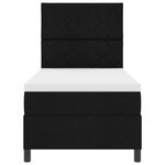vidaXL Lit à ressorts en boîte avec matelas & LED noir 90x200 cm en tissu