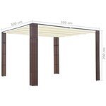 vidaXL Tonnelle avec toit Résine tressée 300x300x200cm Marron et crème