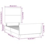 vidaXL Cadre de lit avec tête de lit Marron foncé 90x190 cm Tissu