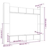 vidaXL Ensemble de meubles TV 8 Pièces Sonoma gris Bois d'ingénierie