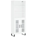 vidaXL Buffet haut Blanc 69 5x34x180 cm Bois d'ingénierie