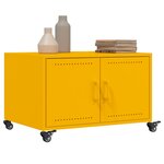 vidaXL Table basse jaune moutarde 68x50x43 5 cm acier laminé à froid
