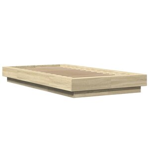 vidaXL Cadre de lit chêne sonoma 100x200 cm bois d'ingénierie