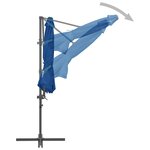 vidaXL Parasol déporté avec mât en acier Bleu azuré 300 cm