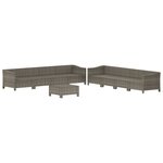vidaXL Salon de jardin 9 Pièces avec coussins Gris Résine tressée