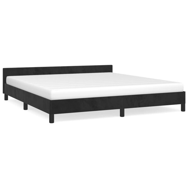 vidaXL Cadre de lit avec tête de lit Noir 180x200 cm Velours