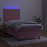 vidaXL Sommier à lattes de lit matelas et LED Rose 100x200 cm Velours